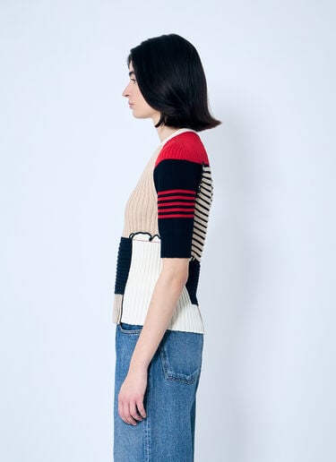 Rib Patchwork Sweater Bottega Veneta Rib Patchwork Sweater Beige bov0259003