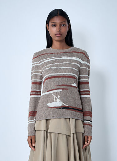Bottega Veneta Linen-And-Cotton Sweater Beige bov0261005
