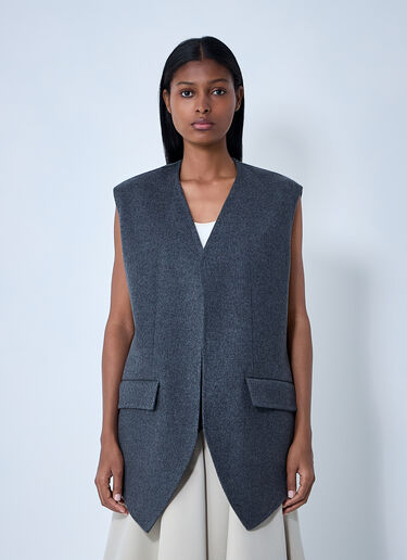 Bottega Veneta Double Face Wool Vest Charcoal bov0261009