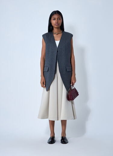 Bottega Veneta Double Face Wool Vest Charcoal bov0261009