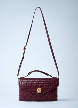 Bottega Veneta Knot Lock Crossbody Bag Burgundy bov0261046