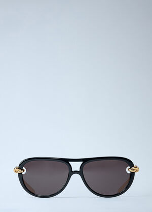 Bottega Veneta Knot Aviator Sunglasses Black bov0362003