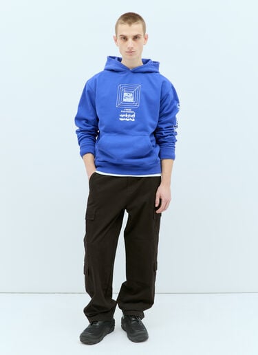 Electronique Hooded Sweatshirt Brain Dead Electronique Hooded Sweatshirt Blue bra0154005