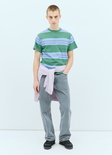 Baker Striped Pocket T-Shirt Brain Dead Baker Striped Pocket T-Shirt Green bra0154006