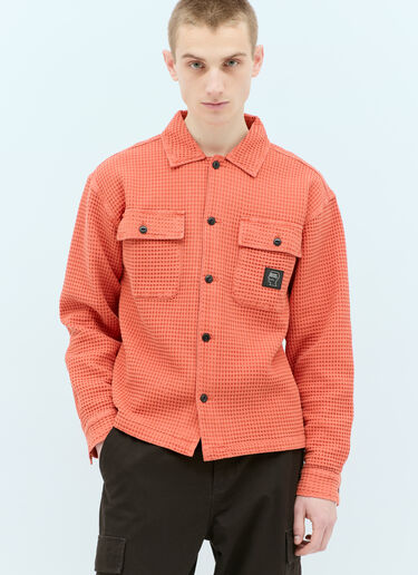Brain Dead Waffle Button Shirt Orange bra0154017