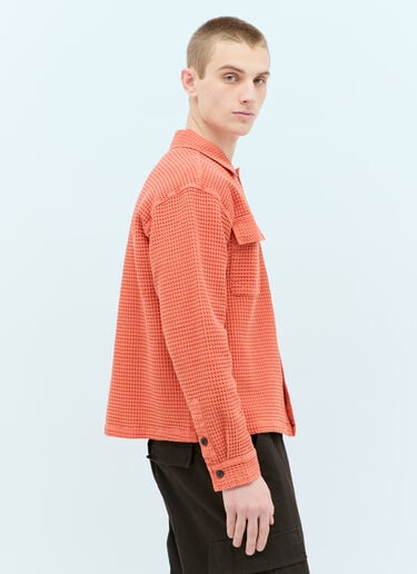 Brain Dead Waffle Button Shirt Orange bra0154017