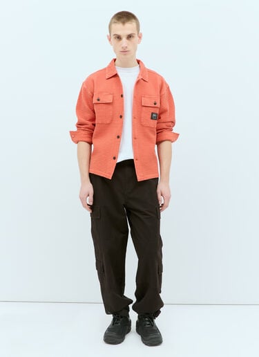 Brain Dead Waffle Button Shirt Orange bra0154017