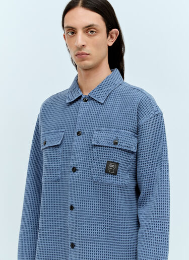 Waffle Button Shirt Brain Dead Waffle Button Shirt Blue bra0156002