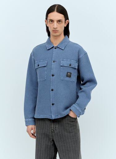Waffle Button Shirt Brain Dead Waffle Button Shirt Blue bra0156002
