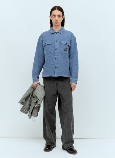 Waffle Button Shirt Brain Dead Waffle Button Shirt Blue bra0156002