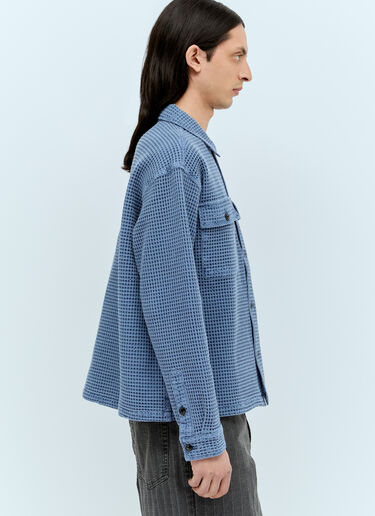 Waffle Button Shirt Brain Dead Waffle Button Shirt Blue bra0156002