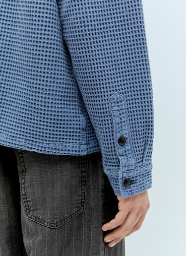 Waffle Button Shirt Brain Dead Waffle Button Shirt Blue bra0156002