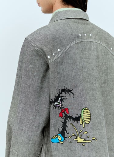Garden Party Chambray Shirt Brain Dead Garden Party Chambray Shirt Grey bra0156004