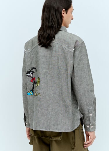 Garden Party Chambray Shirt Brain Dead Garden Party Chambray Shirt Grey bra0156004