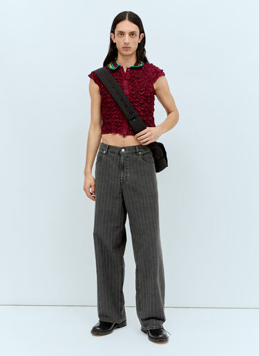 Crochet Collar Kass Shirt Brain Dead Crochet Collar Kass Shirt Burgundy bra0156014