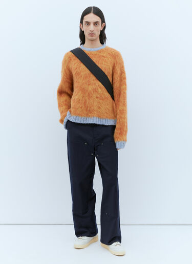 Marled Alpaca Crewneck Sweater Brain Dead Marled Alpaca Crewneck Sweater Orange bra0355002