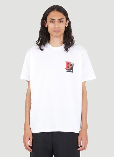 B Motif T-Shirt Burberry B Motif T-Shirt White bur0146097
