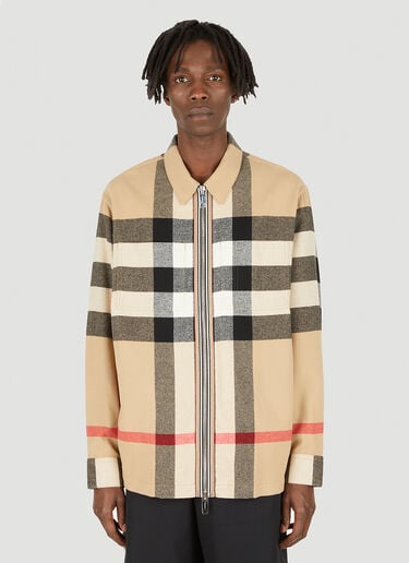Burberry 헤이그 지퍼 프런트 오버셔츠 베이지 bur0147028