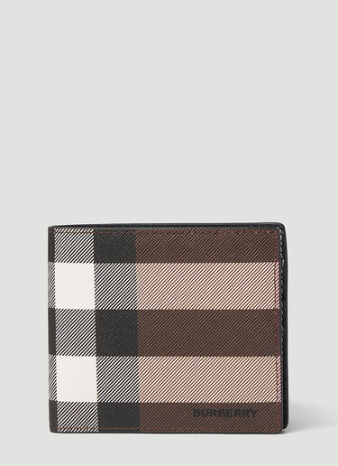 双折格纹钱包 Burberry 双折格纹钱包 棕色 bur0148070