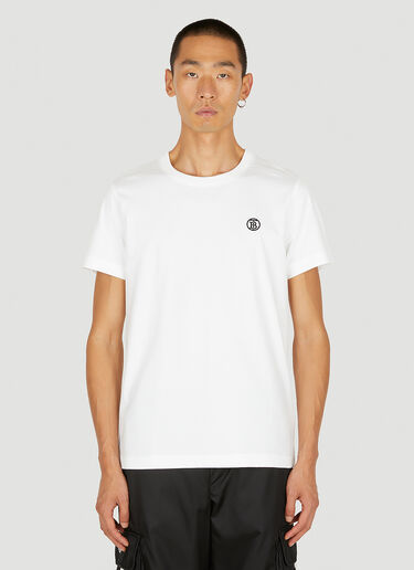 Monogram Embroidered T-Shirt Burberry Monogram Embroidered T-Shirt White bur0149027