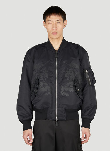 Burberry Graves 徽标印花飞行员夹克 黑色 bur0151036
