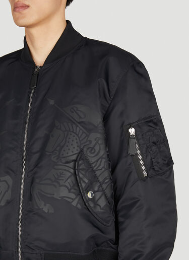 Graves Logo Print Bomber Jacket Burberry Graves Logo Print Bomber Jacket Black bur0151036