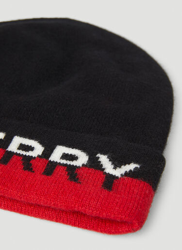 Logo Intarsia Beanie Hat Burberry Logo Intarsia Beanie Hat Black bur0151171