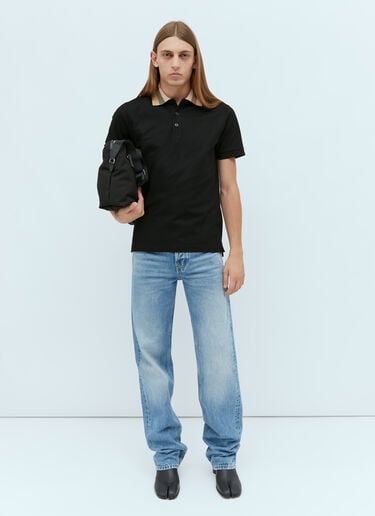 Check Collar Polo Shirt Burberry Check Collar Polo Shirt Black bur0153030
