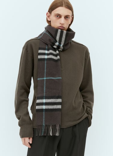 Burberry 格纹羊绒围巾 深棕色 bur0154026