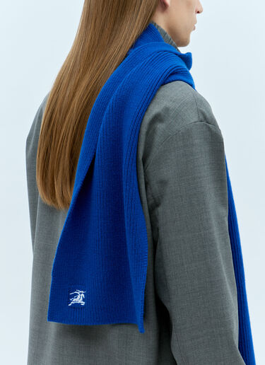 Ribbed Cashmere Scarf Burberry Ribbed Cashmere Scarf Blue bur0155015