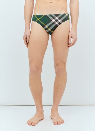 Check Swim Briefs Burberry Check Swim Briefs Green bur0155037