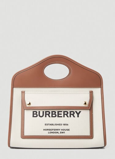 Burberry Pocket Tote Bag White bur0248058