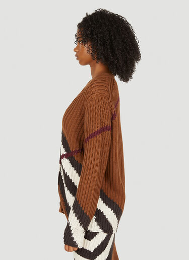 Karine Chevron Cardigan Burberry Karine Chevron Cardigan Brown bur0249018