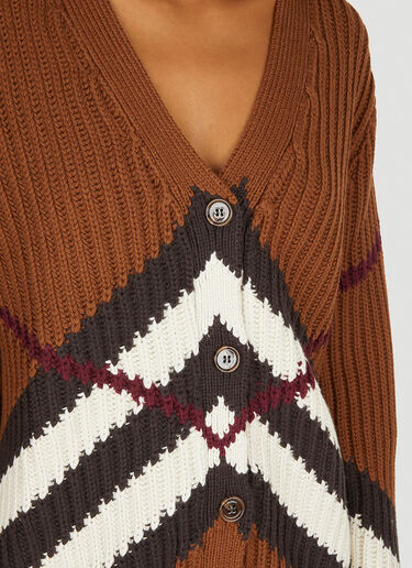 Karine Chevron Cardigan Burberry Karine Chevron Cardigan Brown bur0249018