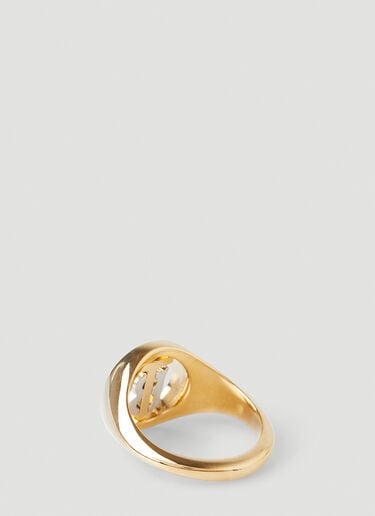Burberry Logo Cut Out Signet Ring Gold bur0250008