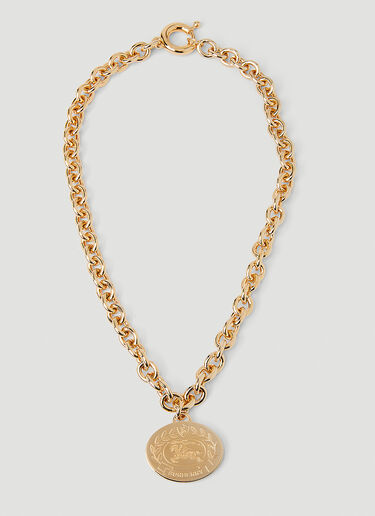 Equestrian Knight Pendant Necklace Burberry Equestrian Knight Pendant Necklace Gold bur0251115