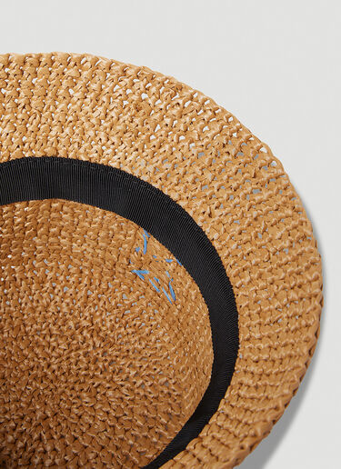 Monogram Raffia Bucket Hat Burberry Monogram Raffia Bucket Hat Beige bur0252058