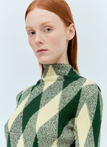 Argyle High-Neck Sweater Burberry Argyle High-Neck Sweater Green bur0255026