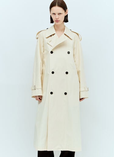 Long Gabardine Trench Coat Burberry Long Gabardine Trench Coat Cream bur0255044