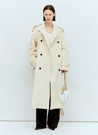 Long Gabardine Trench Coat Burberry Long Gabardine Trench Coat Cream bur0255044