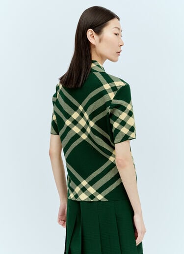 Check Polo Top Burberry Check Polo Top Green bur0255047
