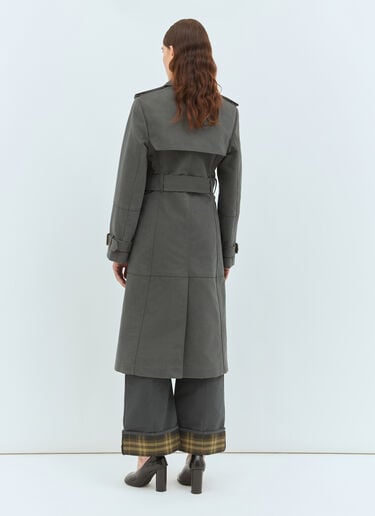 면 나일론 롱 트렌치 코트 Burberry 면 나일론 롱 트렌치 코트 그레이 bur0258003