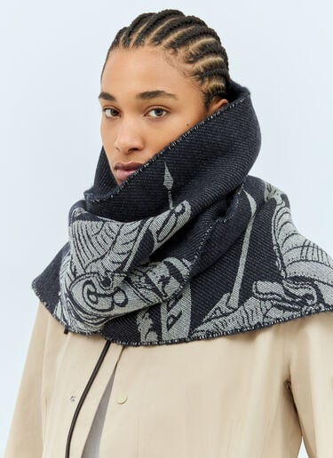 Burberry EKD Wool Scarf Blue bur0258010