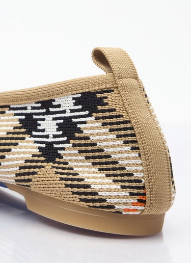 Check Knit Baby Ballerinas Burberry Check Knit Baby Ballerinas Beige bur0258020
