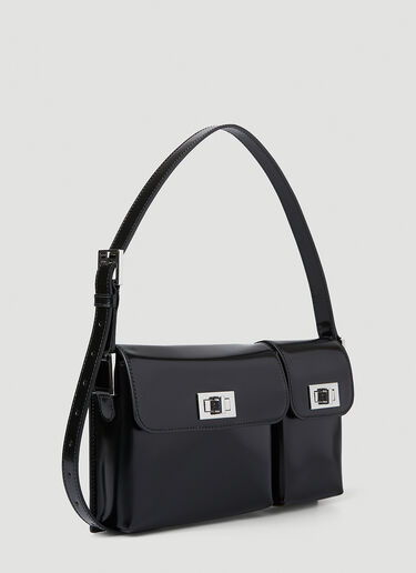 BY FAR Billy Patent Shoulder Bag Black byf0245001