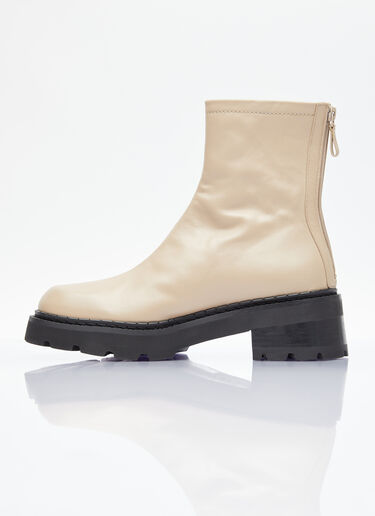 Zip Up Leather Boots BY FAR Zip Up Leather Boots Beige byf0253022