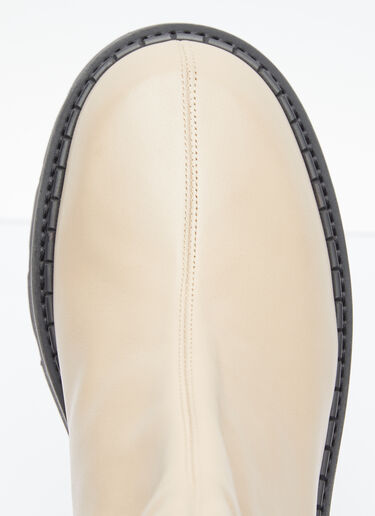 Zip Up Leather Boots BY FAR Zip Up Leather Boots Beige byf0253022