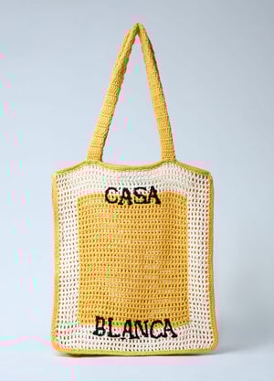 Casablanca Crochet Logo Motif Tote Bag Yellow cbl0247023