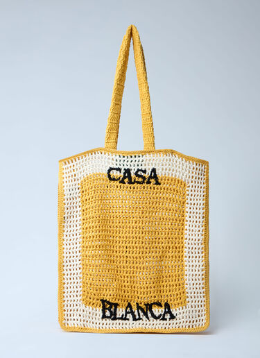 Casablanca Crochet Logo Motif Tote Bag Yellow cbl0247023