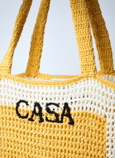 Casablanca Crochet Logo Motif Tote Bag Yellow cbl0247023